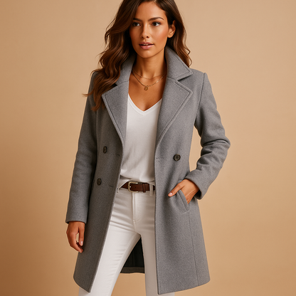 Manteau Femme Noir Tailleur avec Fermeture Éclair - PanierRoyale
