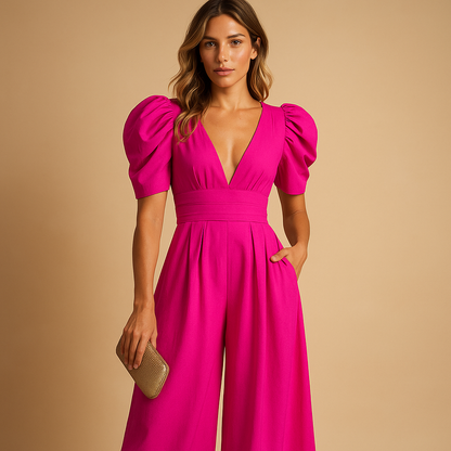 Robe Courte Cintrée Col en V pour Femme