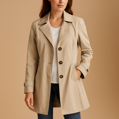 Trenchcoat Femme Boutonnage Classique Coupe Droite