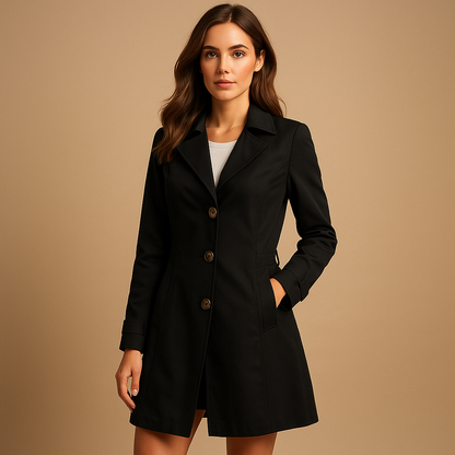 Trenchcoat Femme Boutonnage Classique Coupe Droite - PanierRoyale