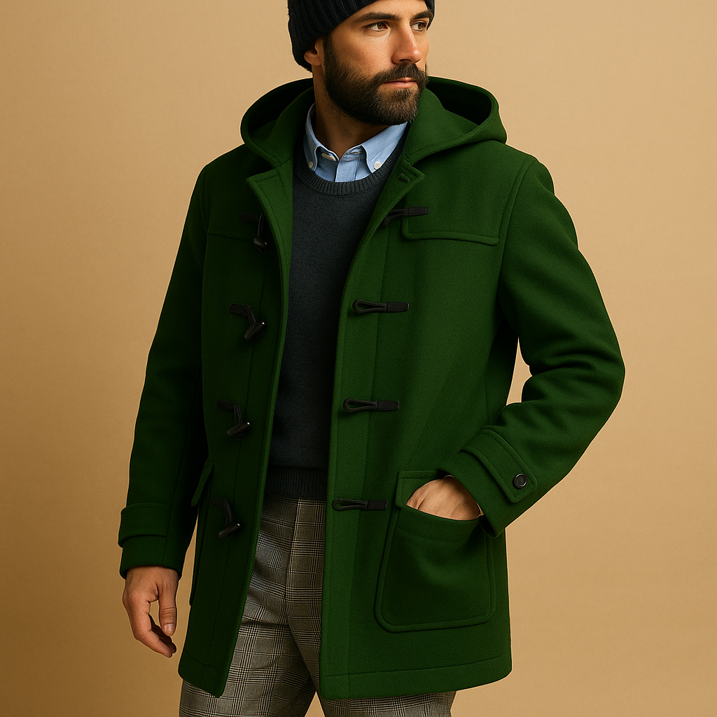 Manteau Homme Long Slim Élégant avec Poches et Fermeture Éclair - PanierRoyale