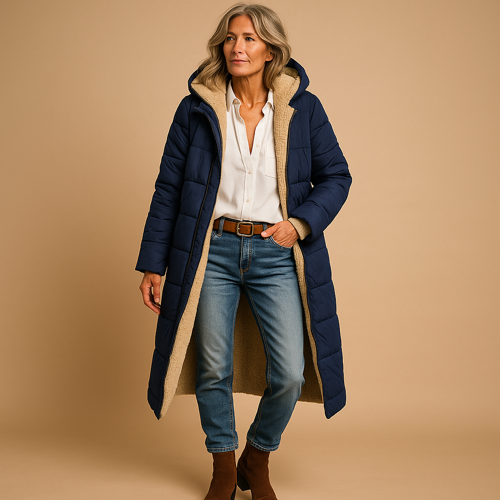 Manteau femme hiver chaud et léger avec capuche