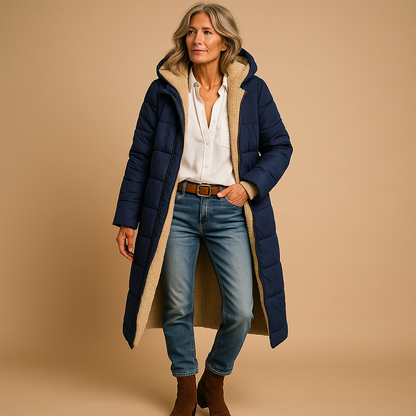 Manteau Femme Hiver Chic à Capuche Fourrure Synthétique