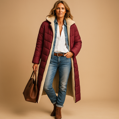 Manteau femme hiver chaud et léger avec capuche