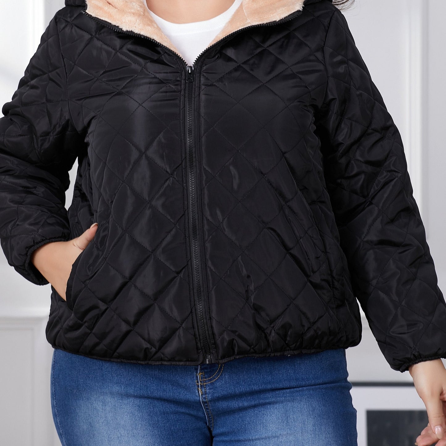 Veste Doudoune Capuche Femme Grande Taille Hivernale