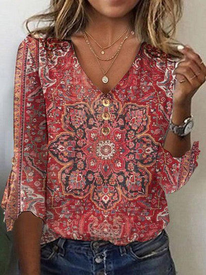 Blouse Femme Imprimée Bohème Chic Éthique