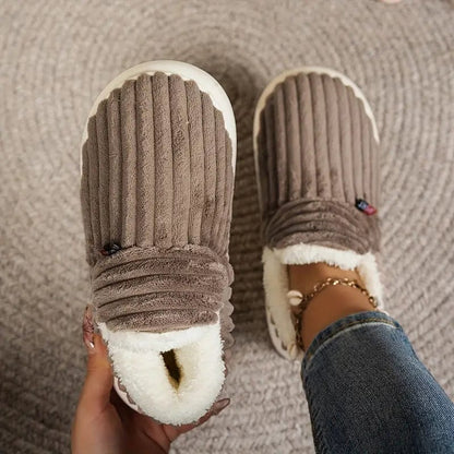 Chaussons Femmes Confortables - Pantoufles Velours Chaudes avec Doublure Peluche et Semelle Antidérapante