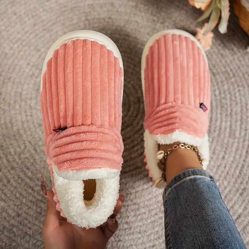 Chaussons Femmes Confortables - Pantoufles Velours Chaudes avec Doublure Peluche et Semelle Antidérapante