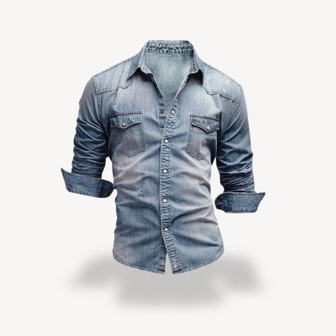 Chemise denim homme Manches longues Style Western