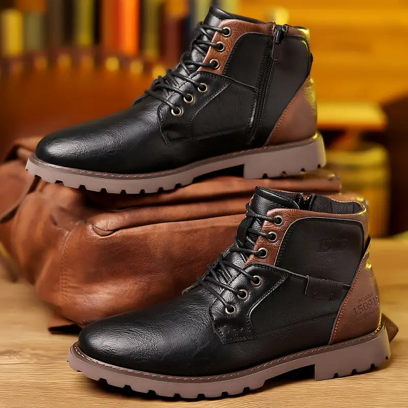 Bottines Homme Cuir Brun Chaussures Décontractées
