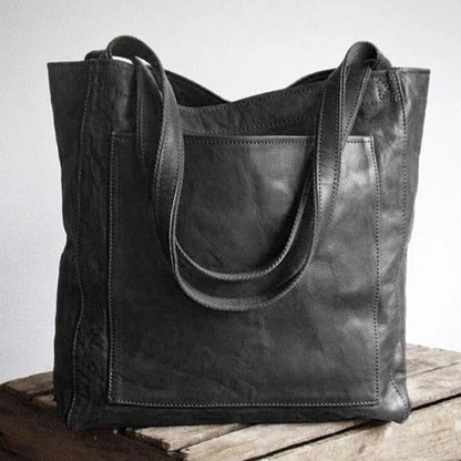 Sac à main cuir marron avec poignées courtes