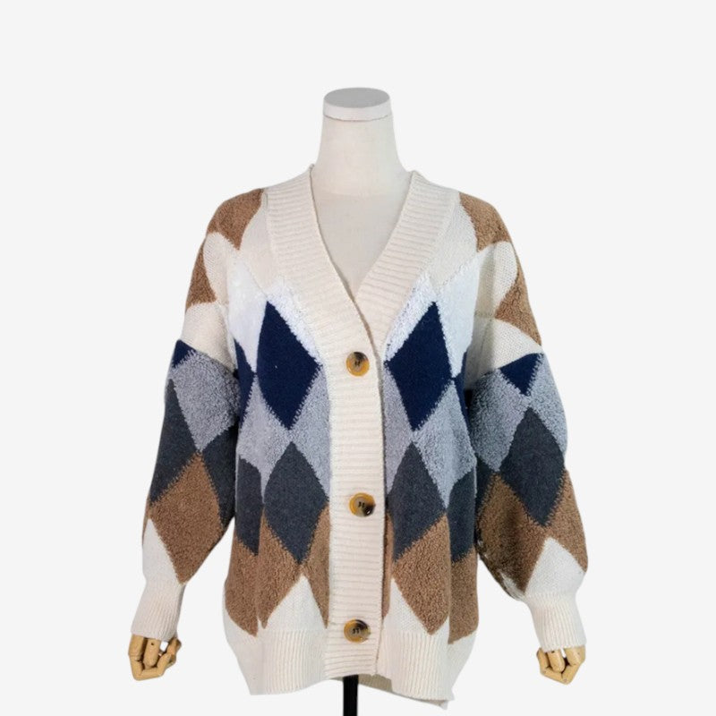 Gilet Femme Élégant Manches Longues Col en V Boutonnage Avant - PanierRoyale