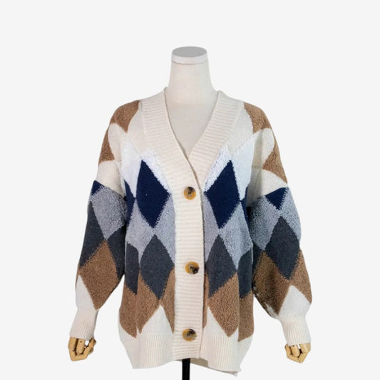 Gilet Femme Élégant Manches Longues Col en V Boutonnage Avant - PanierRoyale