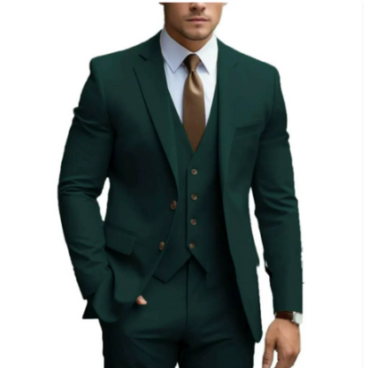 Costume Homme Classique 3 Pièces Noir avec Cravate Brun - PanierRoyale