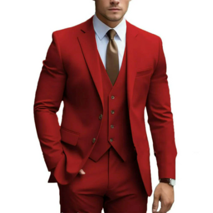 Costume Homme Classique 3 Pièces Noir avec Cravate Brun