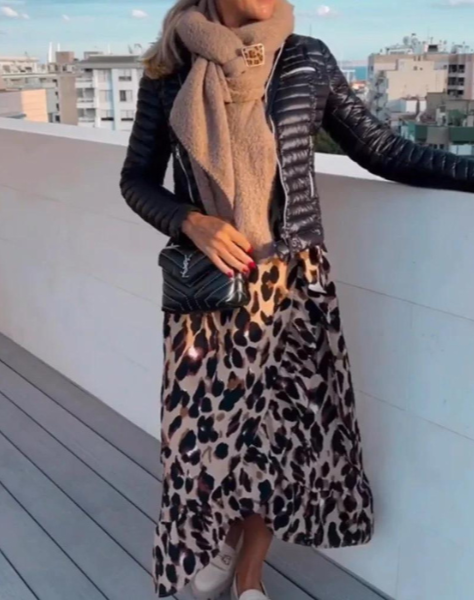 Robe de Soirée Léopard Séxy avec Décolleté Plongeant - PanierRoyale