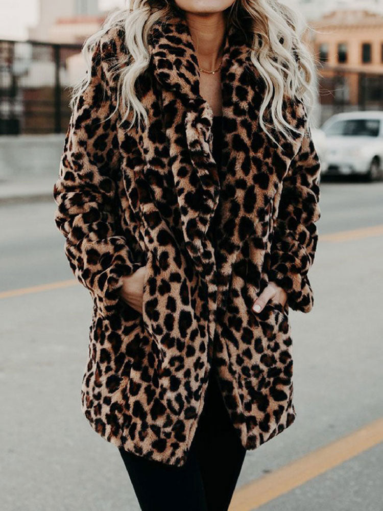 Veste Femme Hiver Léopard Élégante et Douce - PanierRoyale