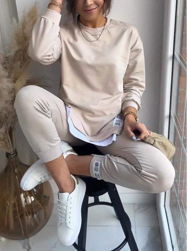 Survêtement Femme Hiver - Ensemble Sport Doux avec Haut Manches Longues et Pantalon Chaud