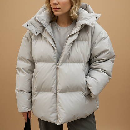 Manteau Hiver Femme Long et Doux avec Capuche et Fermeture Éclair