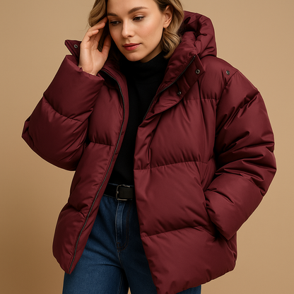 Manteau Hiver Femme Long et Doux avec Capuche et Fermeture Éclair - PanierRoyale