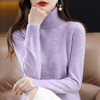 Pull Femme Cachemire Doux et Léger Col Roulé