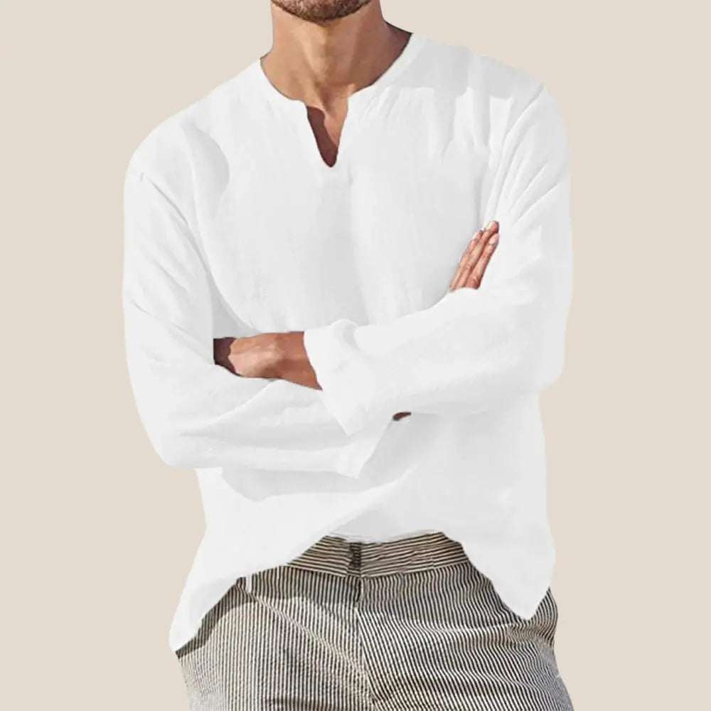Chemise Homme Classique Blanc Manches Longues - PanierRoyale