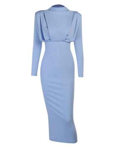 Robe Femme Manches Longues Dos Nu Élégante Maxi