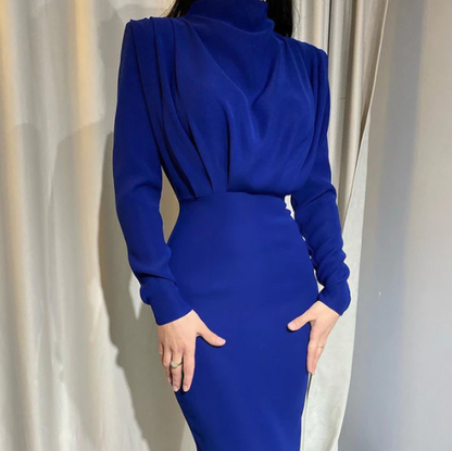 Robe Femme Manches Longues Dos Nu Élégante Maxi