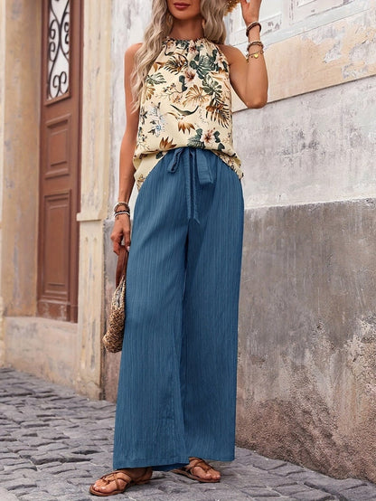 Pantalon Linéaire Élastique Femme pour Été - PanierRoyale
