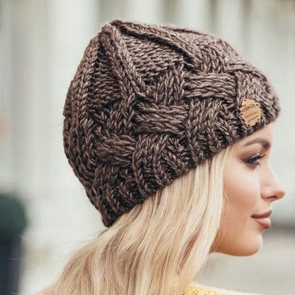 Chapeau femme tricoté épais et chic