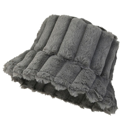 Chapeau Femme Fausse Fourrure Beige Élégant