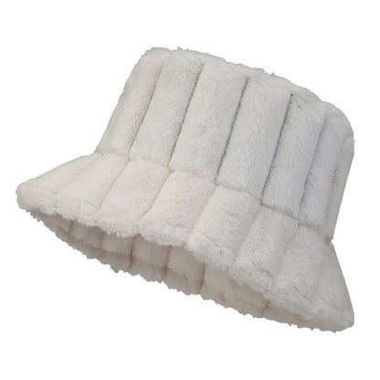 Chapeau Femme Fausse Fourrure Beige Élégant