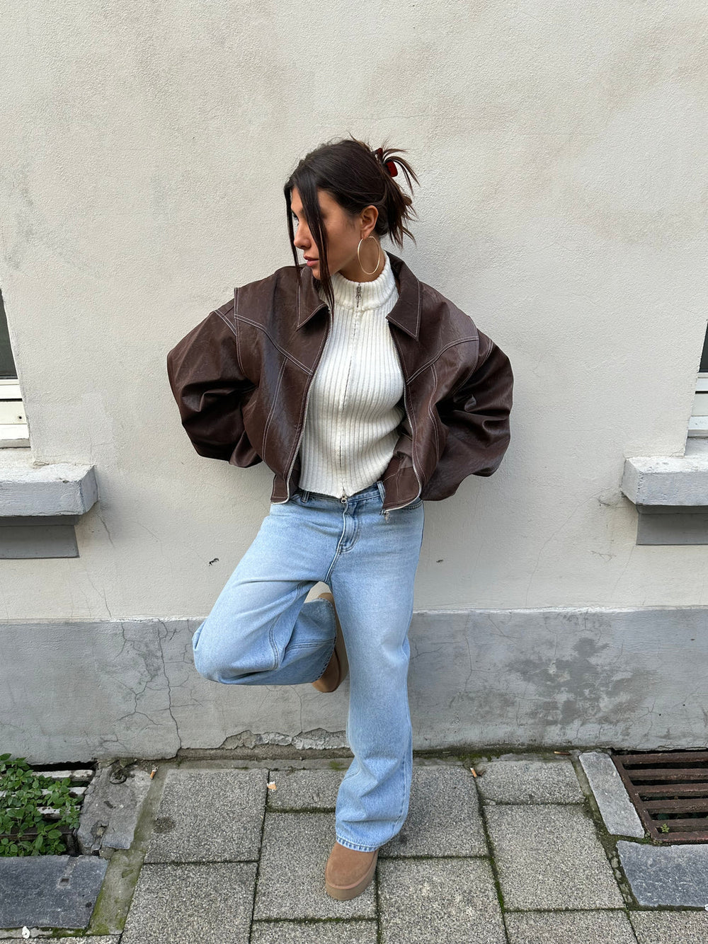 Veste Femme Oversize Fermeture Zippée Coupe Décontractée