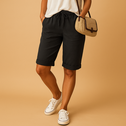 Short de Sport Féminin Noir Élastique - PanierRoyale