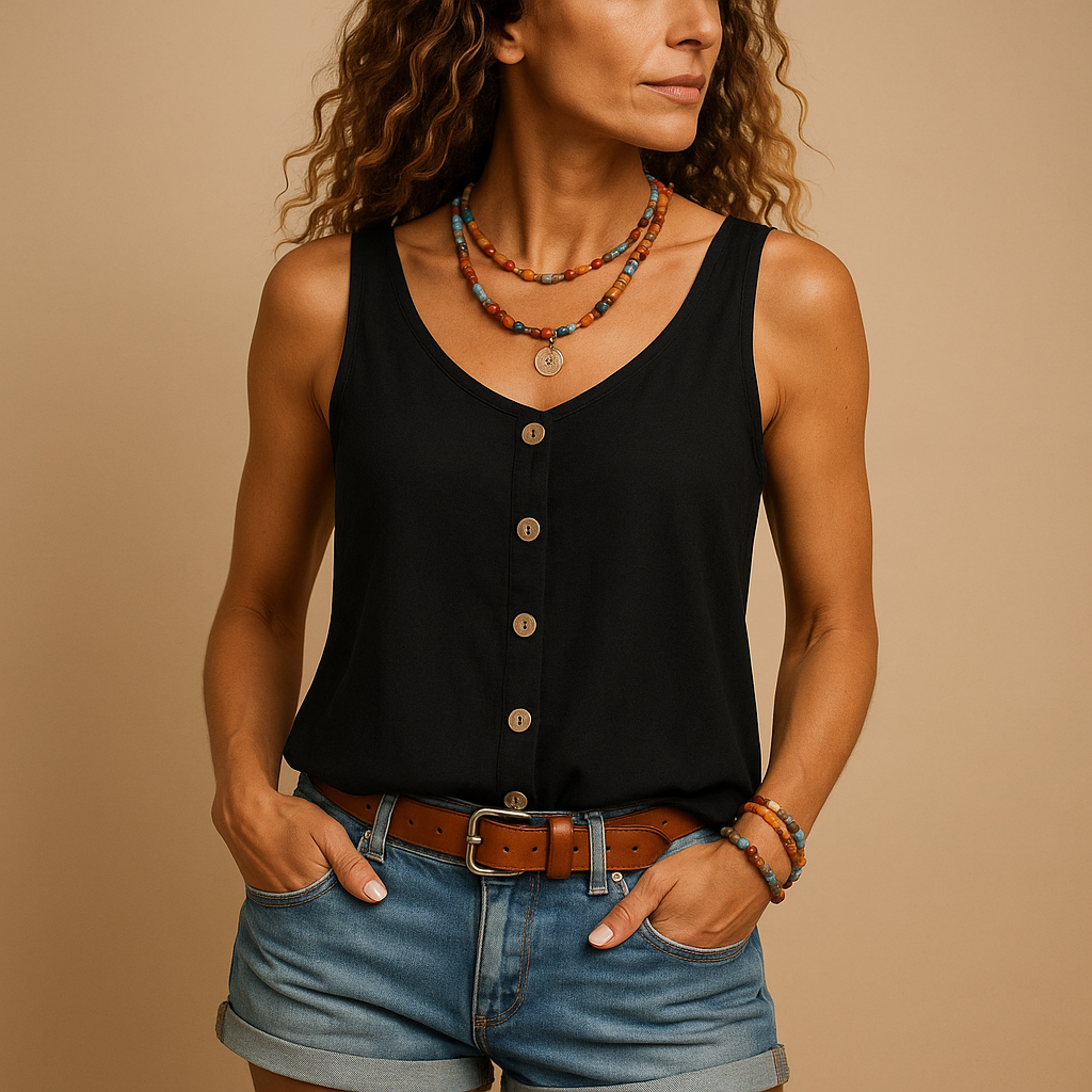 Débardeur Femme Vert Khaki Casual