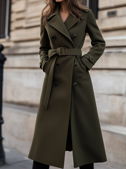 Manteau Femme Hiver Long Trench avec Ceinture - BerlinGlamour