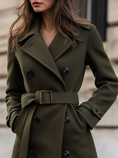 Manteau Femme Hiver Long Trench avec Ceinture