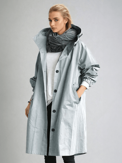 Manteau Élégant Hiver avec Col Debout et Boutons