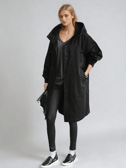Manteau Élégant Hiver avec Col Debout et Boutons
