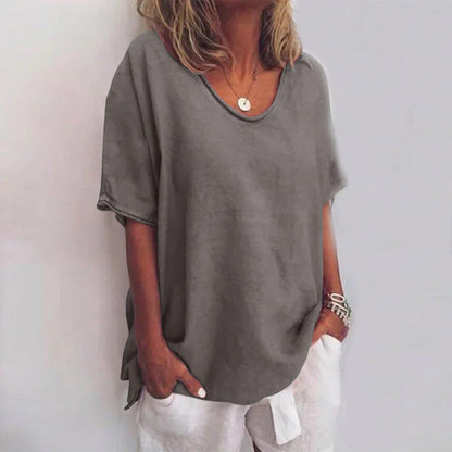 T-shirt Femme Décontracté Col V Grande Taille