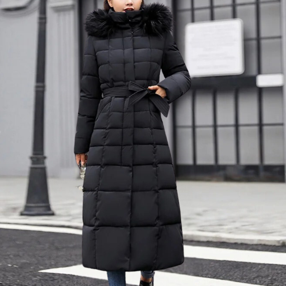 Manteau Hiver Femme Long avec Capuche et Doublure Chaude
