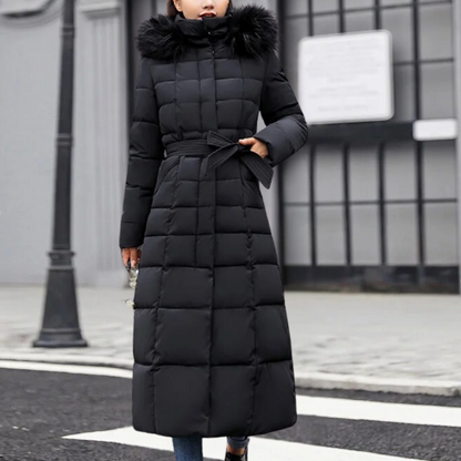 Manteau Hiver Femme Long avec Capuche et Doublure Chaude
