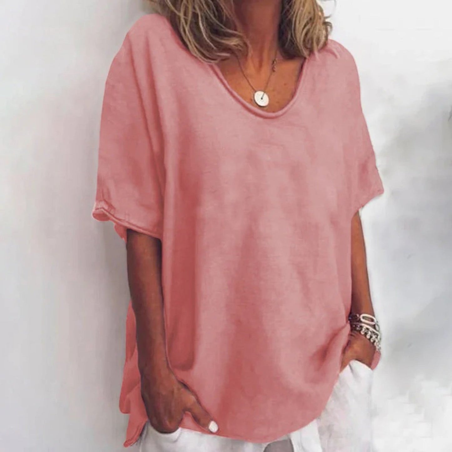 T-shirt Femme Décontracté Col V Grande Taille