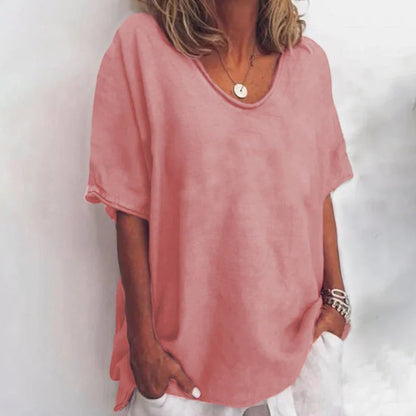 T-shirt Femme Décontracté Col V Grande Taille