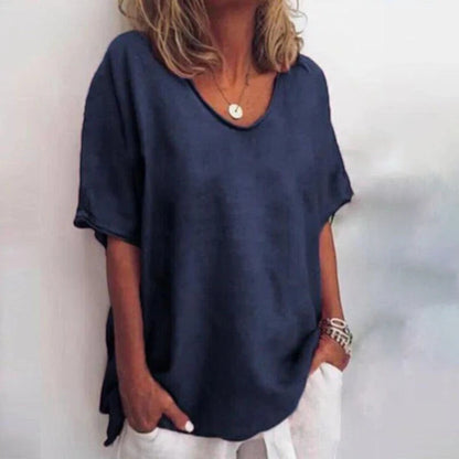 T-shirt Femme Décontracté Col V Grande Taille