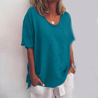 T-shirt Femme Décontracté Col V Grande Taille