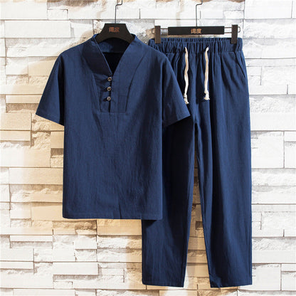 Tenue Été Homme Légère - Short et T-Shirt Coton pour Homme