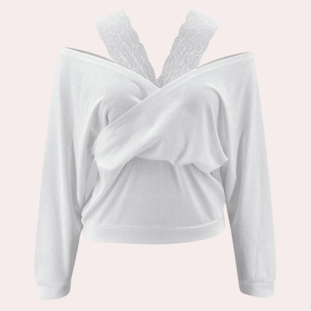 DARCY - Pull à Bretelles en Dentelle Polyvalent pour Femmes