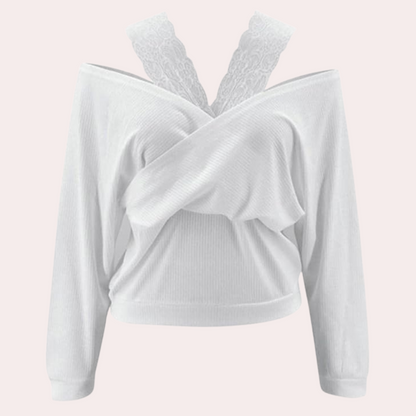 DARCY - Pull à Bretelles en Dentelle Polyvalent pour Femmes