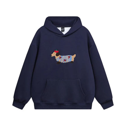 Sweat à Capuche Chien Oversize Gris Clair